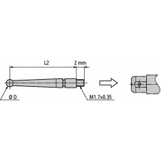 Наконечник  d=2mml=36,8mm твердосплавный 129949 Mitutoyo